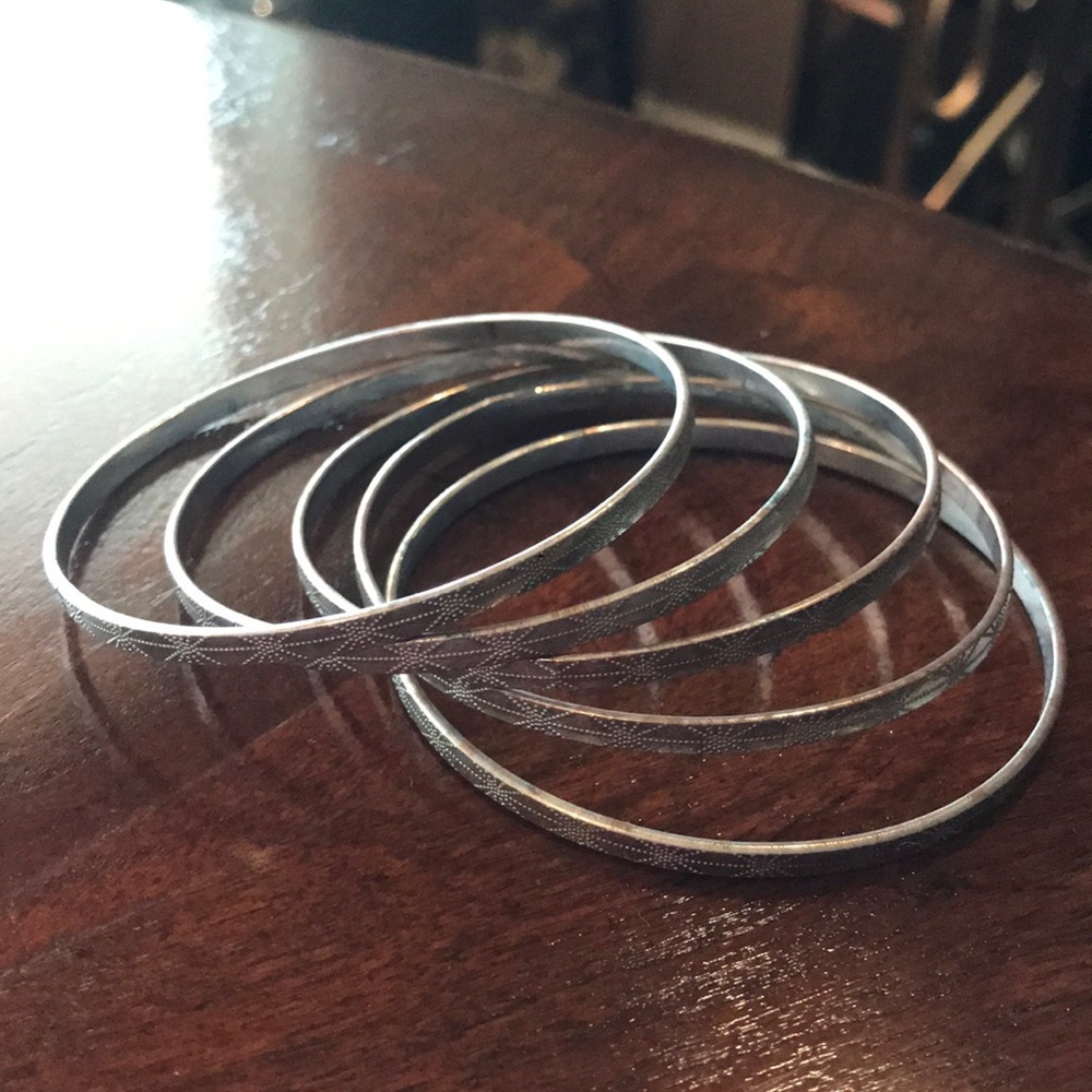 Metal, starry bangles